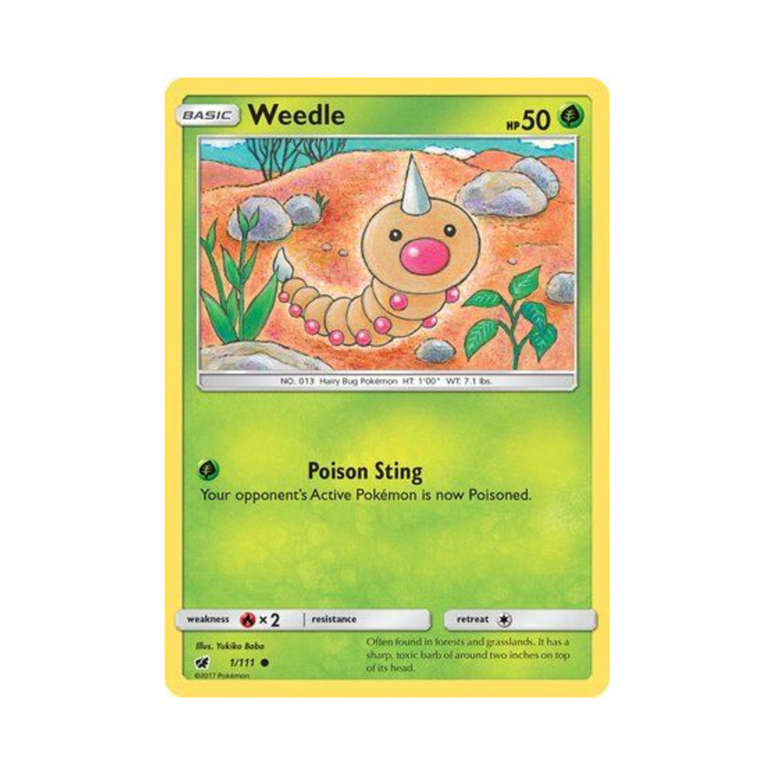 포켓몬 TCG 뿔충이 C 크림슨 인베이전 (영문판)(Pokemon TCG Weedle C Crimson Invasion (English Ver.)) - 1