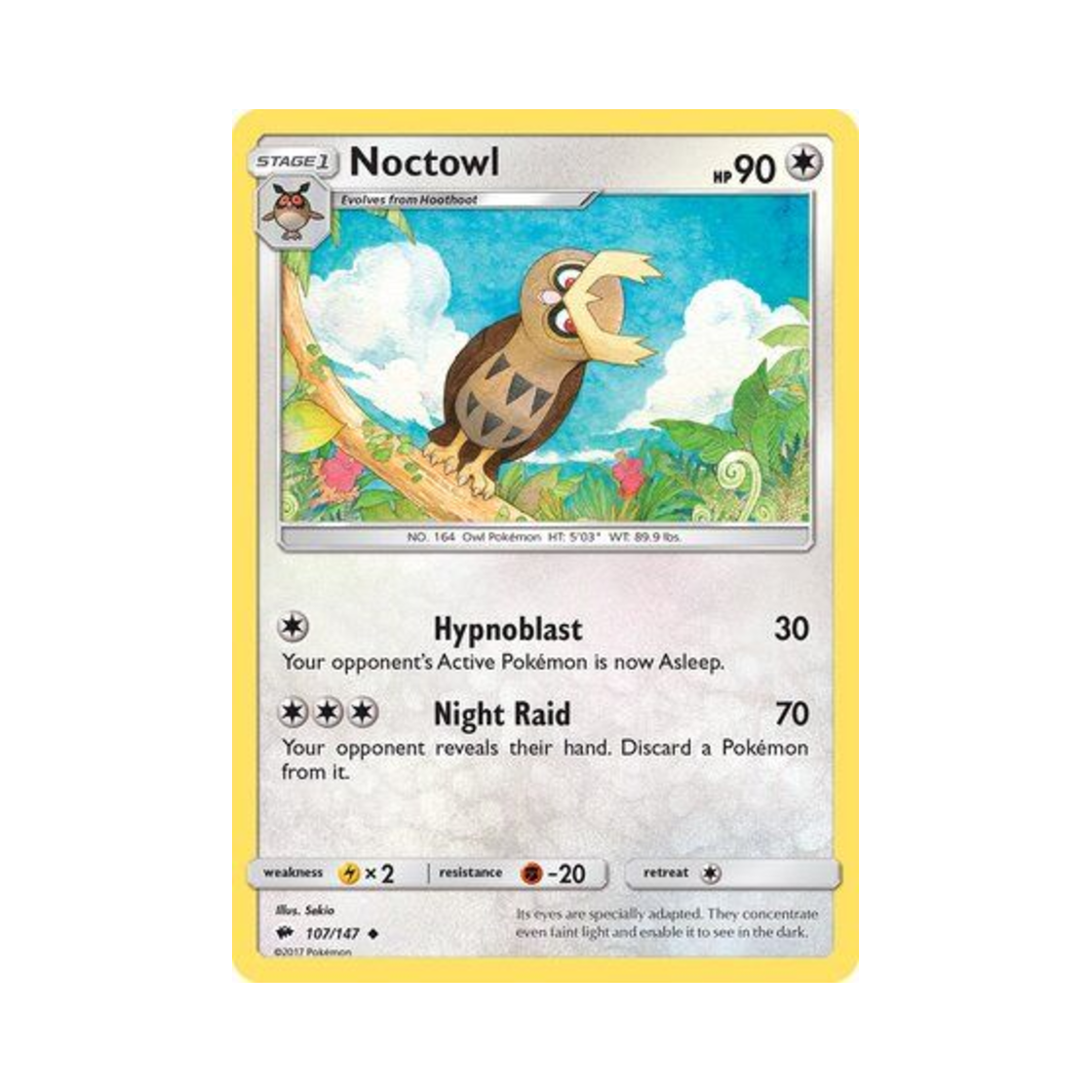포켓몬 TCG 야부엉 U 버닝 쉐도우 (영문판)(Pokemon TCG Noctowl U Burning Shadows (English Ver.)) - 1