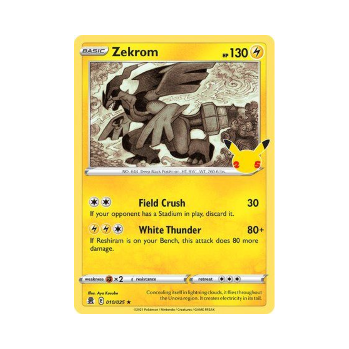 CEL010/025 Pokemon TCG Zekrom R Celebrations (English Ver.)