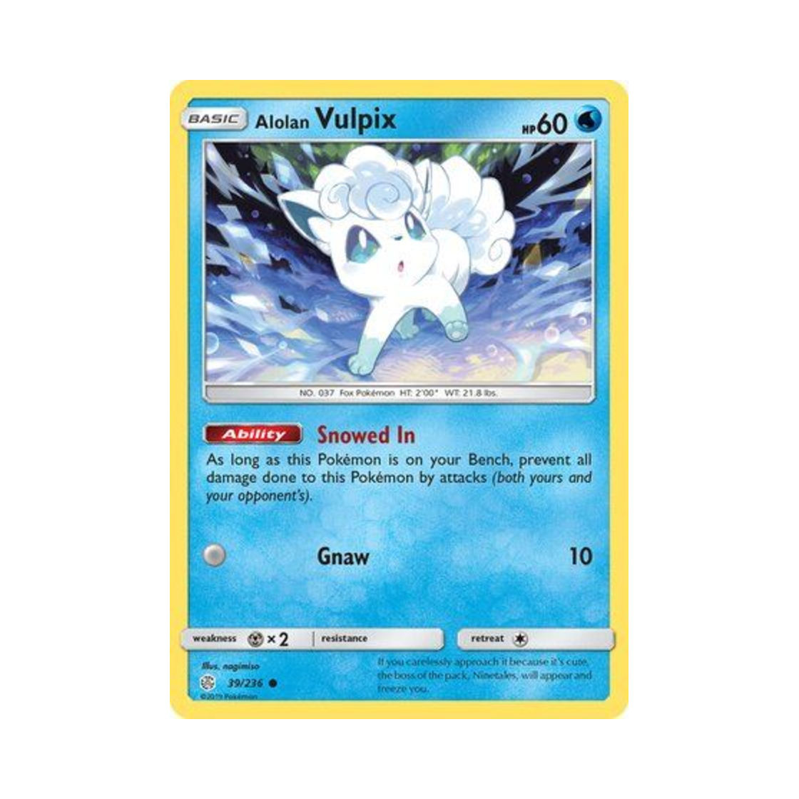 포켓몬 TCG 알로라 식스테일 C 코스믹 이클립스 (영문판)(Pokemon TCG Alolan Vulpix C Cosmic Eclipse (English Ver.))