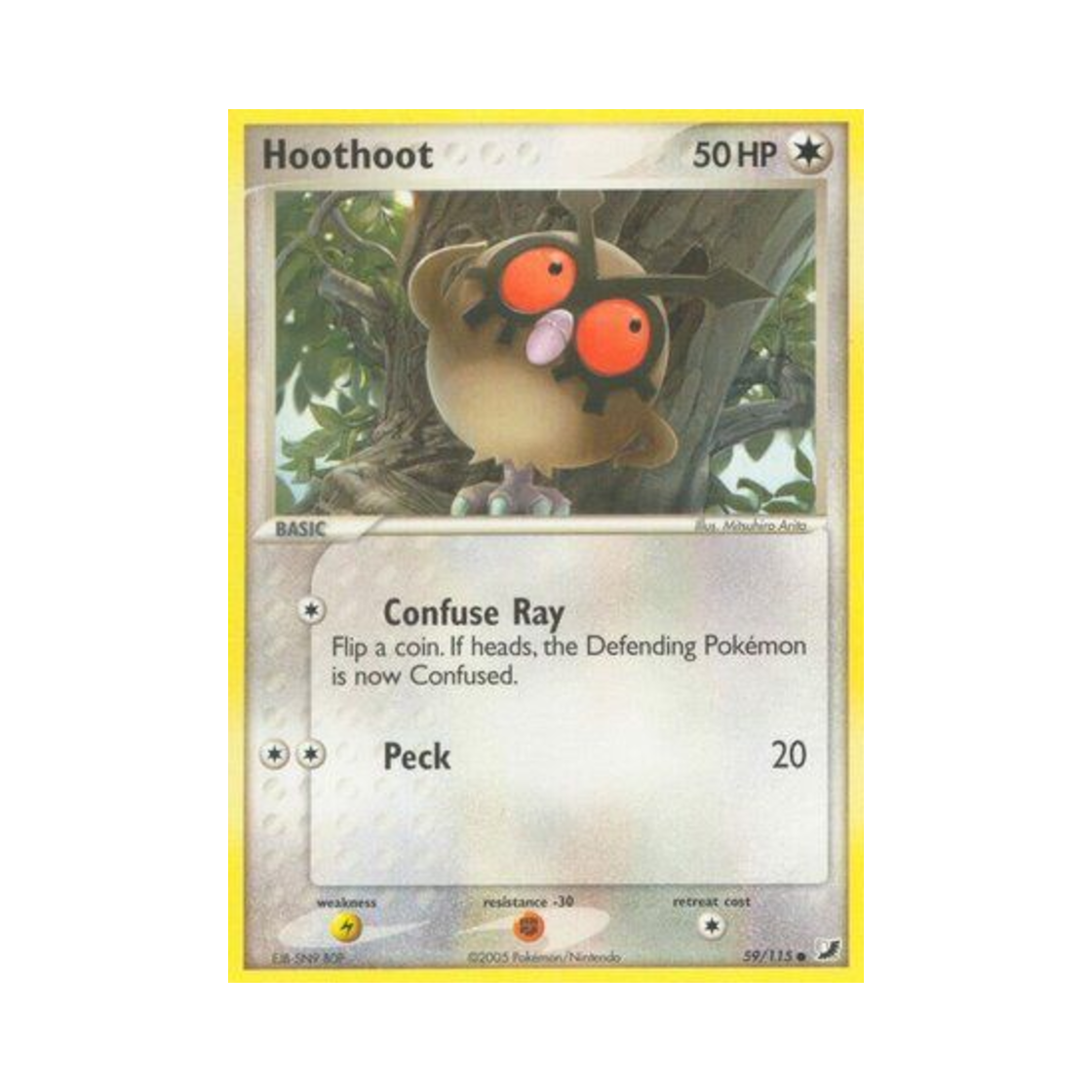 포켓몬 TCG 부우부 C EX 언씬 포시스 (영문판)(Pokemon TCG Hoothoot C EX Unseen Forces (English Ver.))