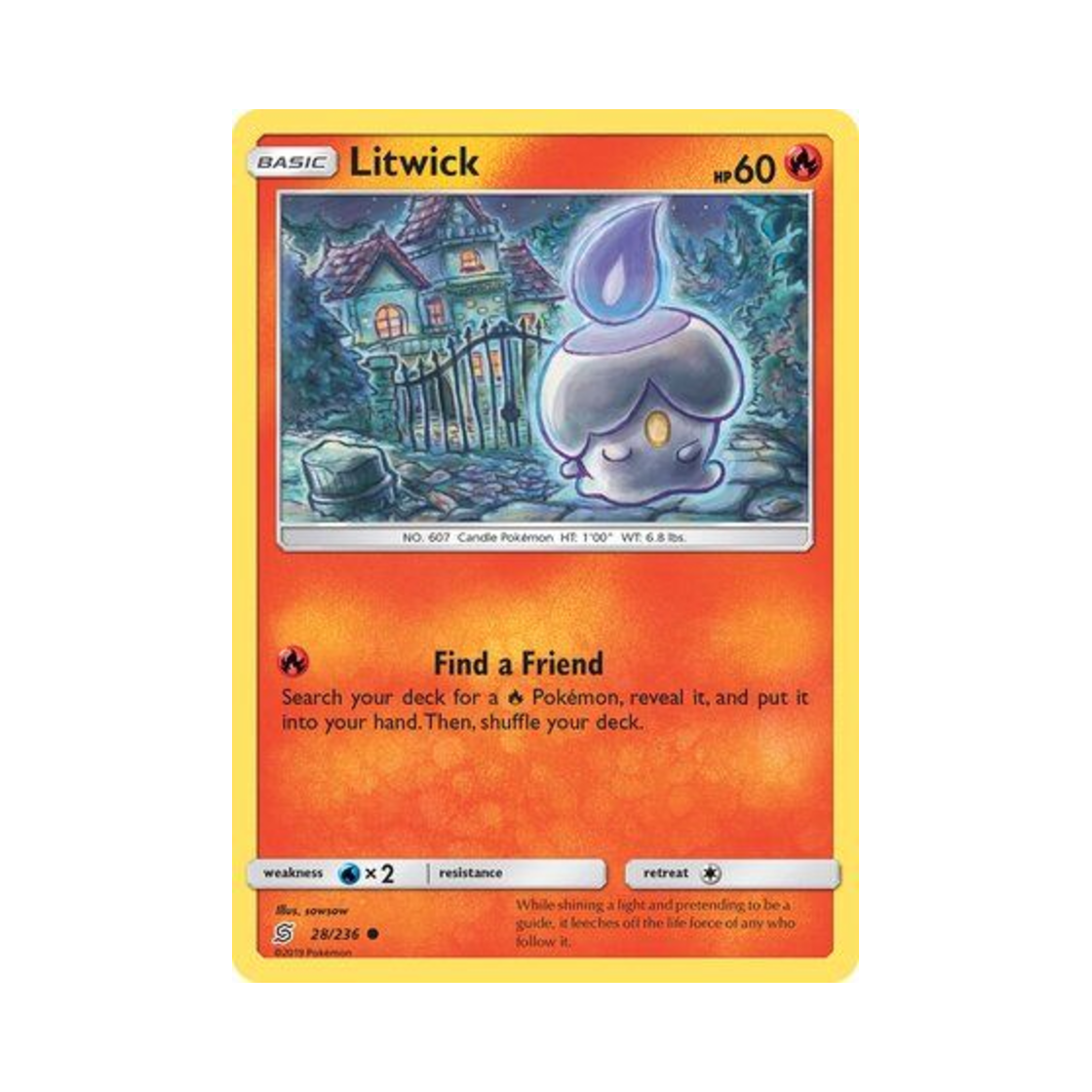 포켓몬 TCG 불켜미 C 유니파이드 마인즈 (영문판)(Pokemon TCG Litwick C Unified Minds (English Ver.))