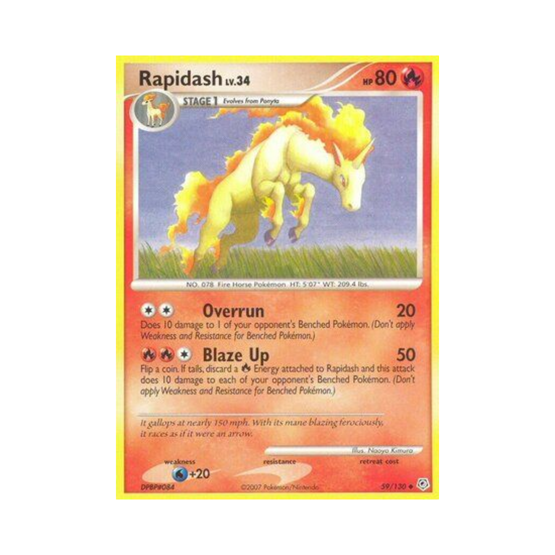 포켓몬 TCG 날쌩마 U 다이아몬드 & 펄 (영문판)(Pokemon TCG Rapidash U Diamond & Pearl (English Ver.)) - 1