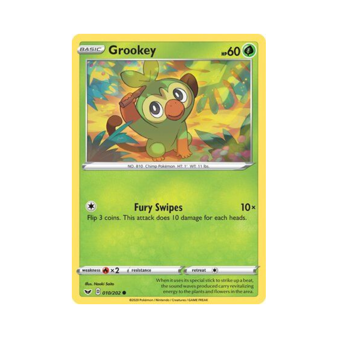 포켓몬 TCG 흥나숭 C 소드 & 실드 (영문판)(Pokemon TCG Grookey C Sword & Shield (English Ver.)) - 1