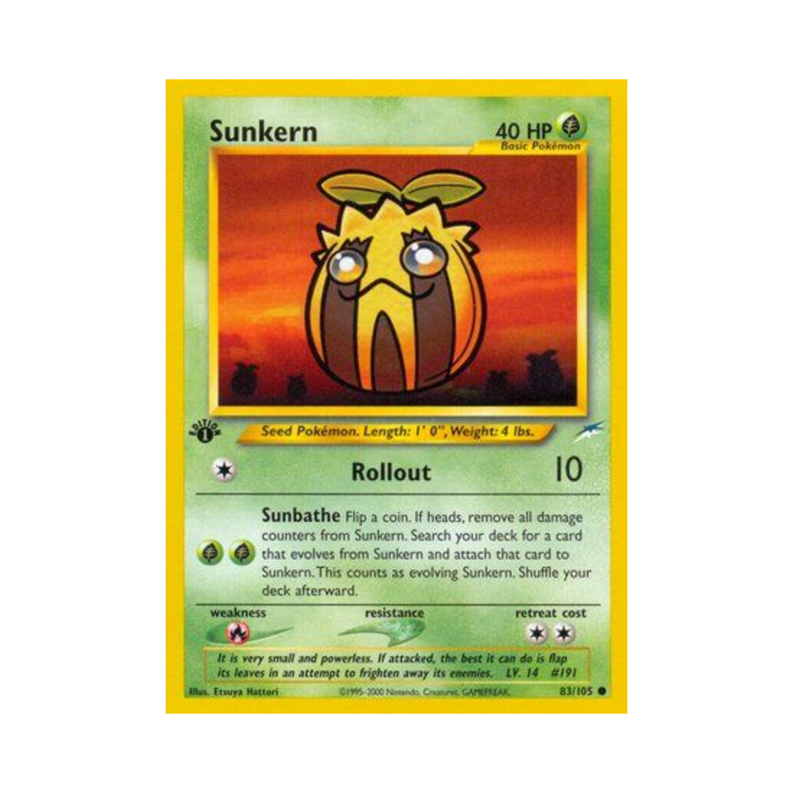 포켓몬 TCG 해너츠 C 네오 데스티니 (영문판)(Pokemon TCG Sunkern C Neo Destiny (English Ver.)) - 1