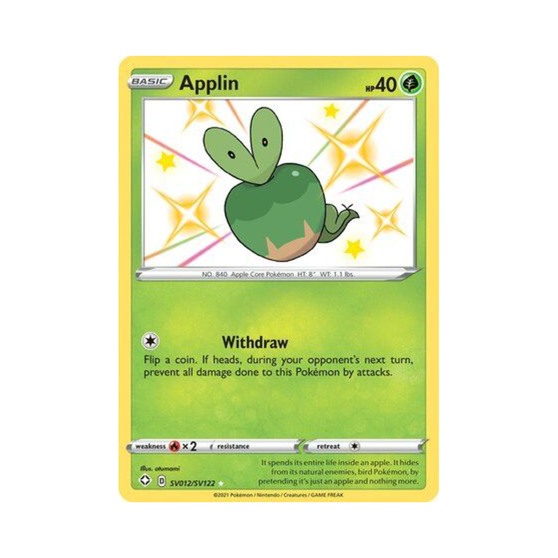 포켓몬 TCG 과사삭벌레 RS 샤이닝 페이츠 (영문판)(Pokemon TCG Applin RS Shining Fates (English Ver.))