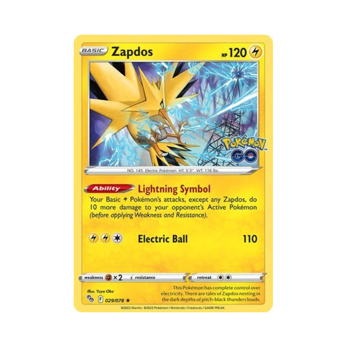 포켓몬 TCG 썬더 RH 포켓몬 고 (영문판)(Pokemon TCG Zapdos RH Pokemon GO (English Ver.)) - 1