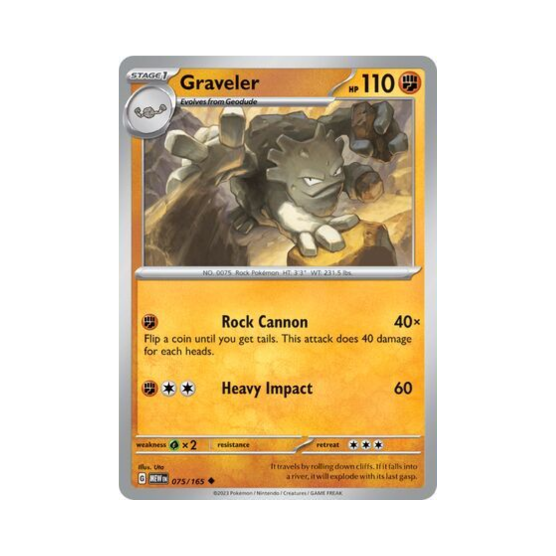 포켓몬 TCG 데구리 U 스칼렛 & 바이올렛 151 (영문판)(Pokemon TCG Graveler U Scarlet & Violet 151 (English Ver.)) - 1