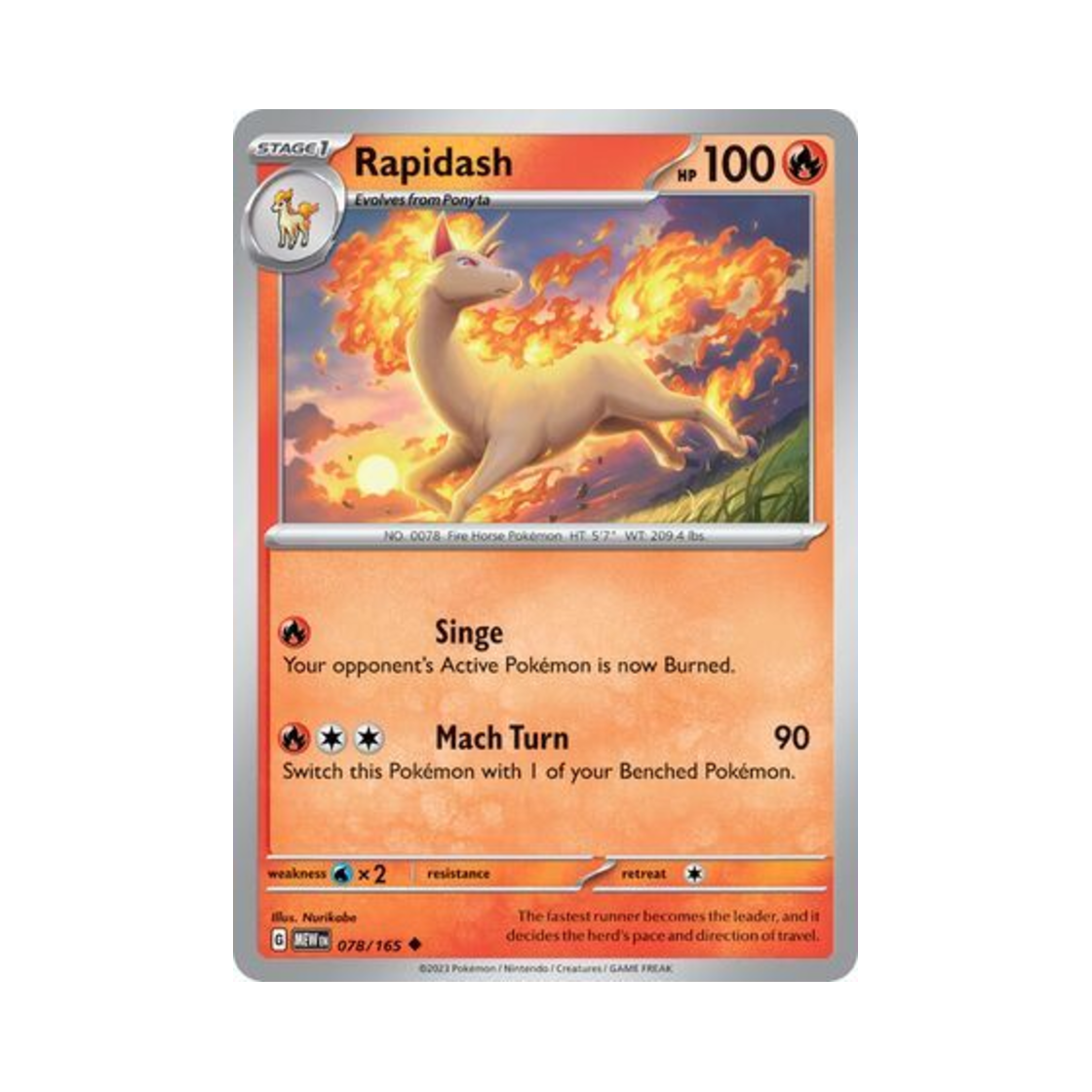 포켓몬 TCG 날쌩마 U 스칼렛 & 바이올렛 151 (영문판)(Pokemon TCG Rapidash U Scarlet & Violet 151 (English Ver.)) - 1