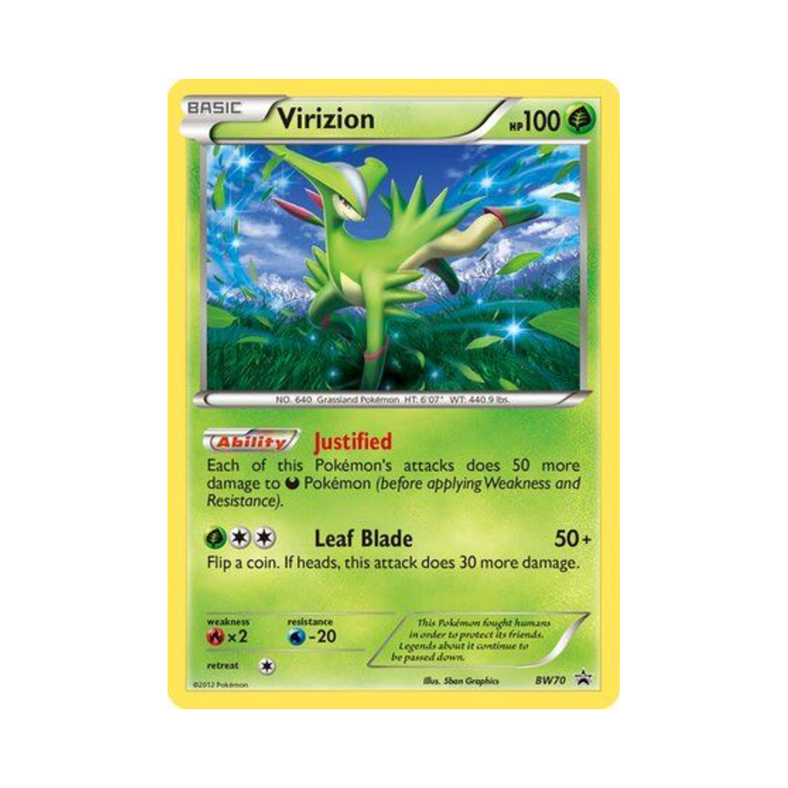 포켓몬 TCG 비리디온 P 블랙 & 화이트 프로모카드 (영문판)(Pokemon TCG Virizion P Black & White Promos (English Ver.)) - 1
