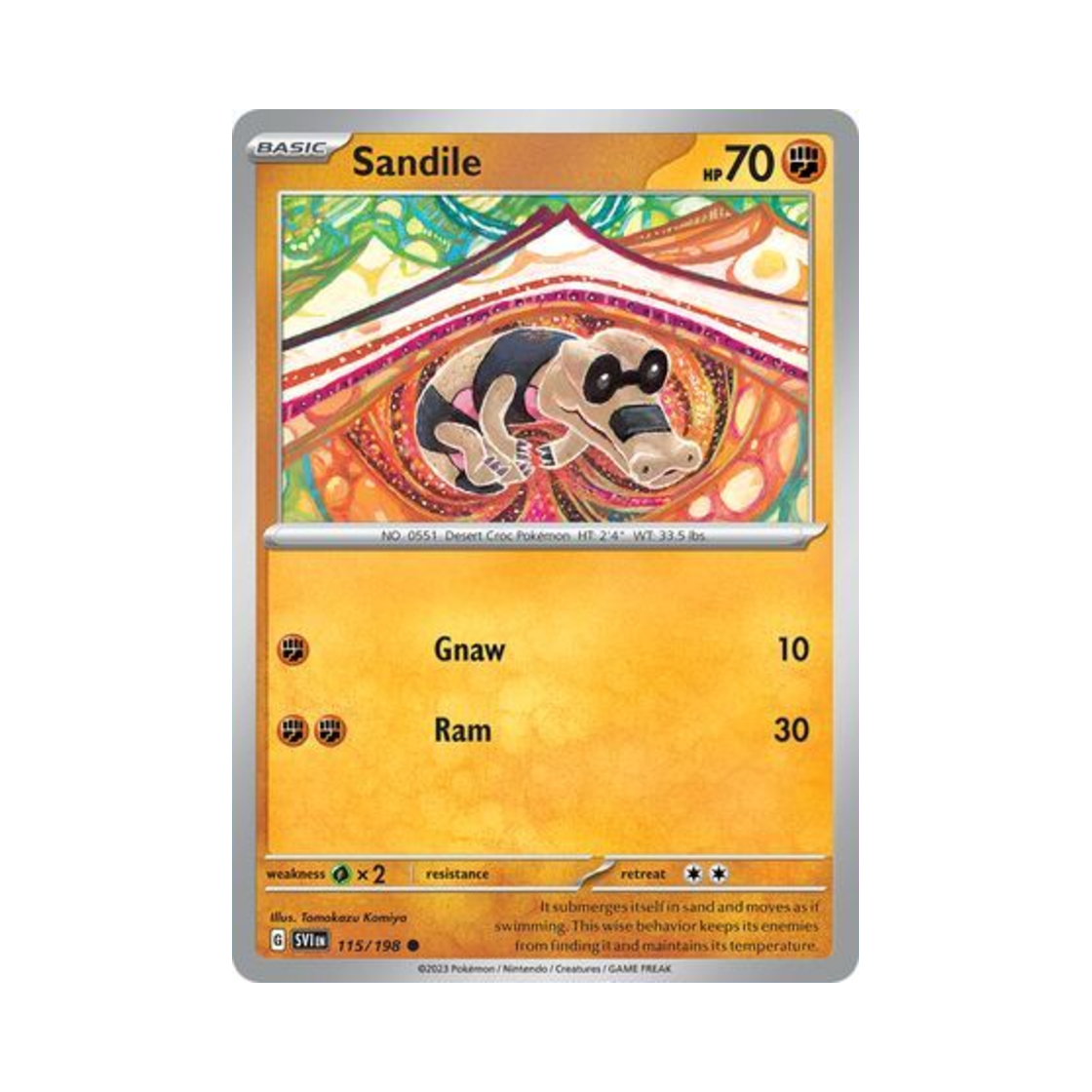포켓몬 TCG 깜눈크 C 스칼렛 & 바이올렛 (영문판)(Pokemon TCG Sandile C Scarlet & Violet (English Ver.)) - 1