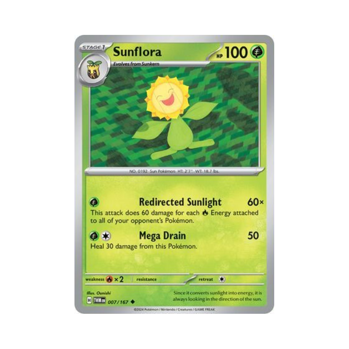 포켓몬 TCG 해루미 U 트와일라잇 마스커레이드 (영문판)(Pokemon TCG Sunflora U Twilight Masquerade (English Ver.))