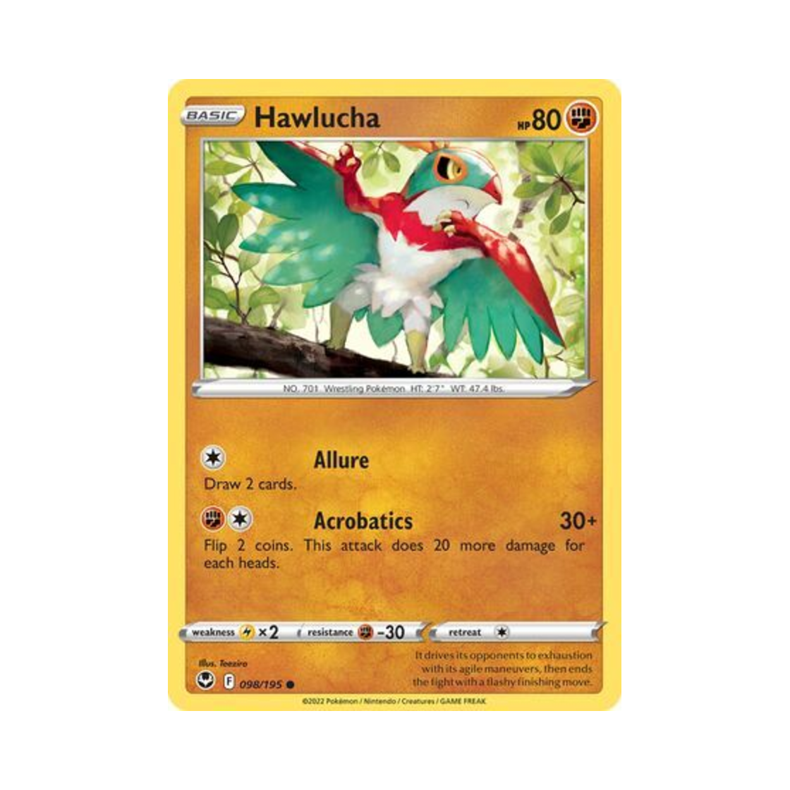 포켓몬 TCG 루차불 C 실버 템페스트 (영문판)(Pokemon TCG Hawlucha C Silver Tempest (English Ver.)) - 1