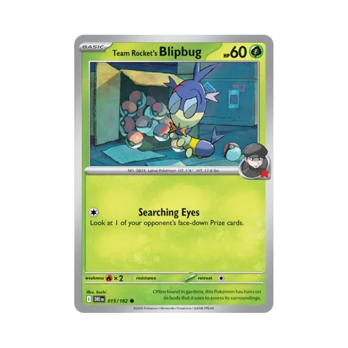 포켓몬 TCG 로켓단의 두루지벌레 C 데스티니드 라이벌스 (영문판)(Pokemon TCG Team Rocket's Blipbug C Destined Rivals (English Ver.))