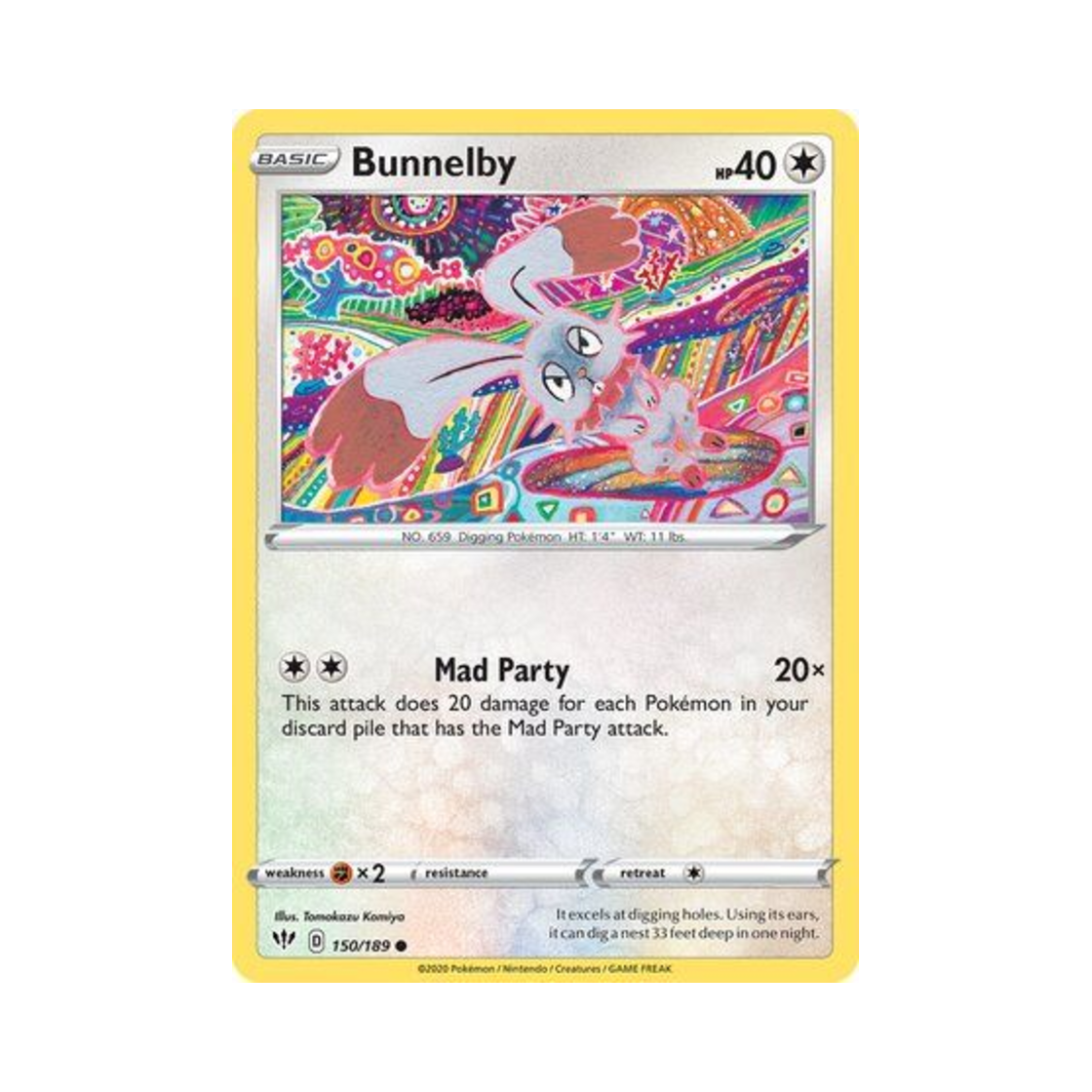 포켓몬 TCG 파르빗 C 다크니스 어블레이즈 (영문판)(Pokemon TCG Bunnelby C Darkness Ablaze (English Ver.)) - 1