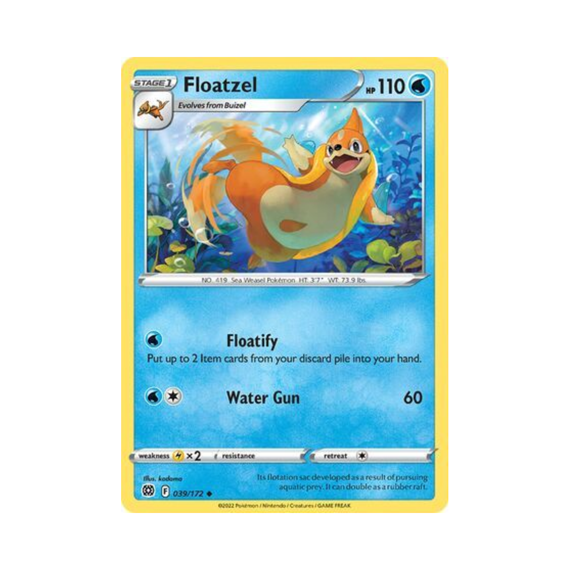 포켓몬 TCG 플로젤 U 브릴리언트 스타즈 (영문판)(Pokemon TCG Floatzel U Brilliant Stars (English Ver.)) - 1