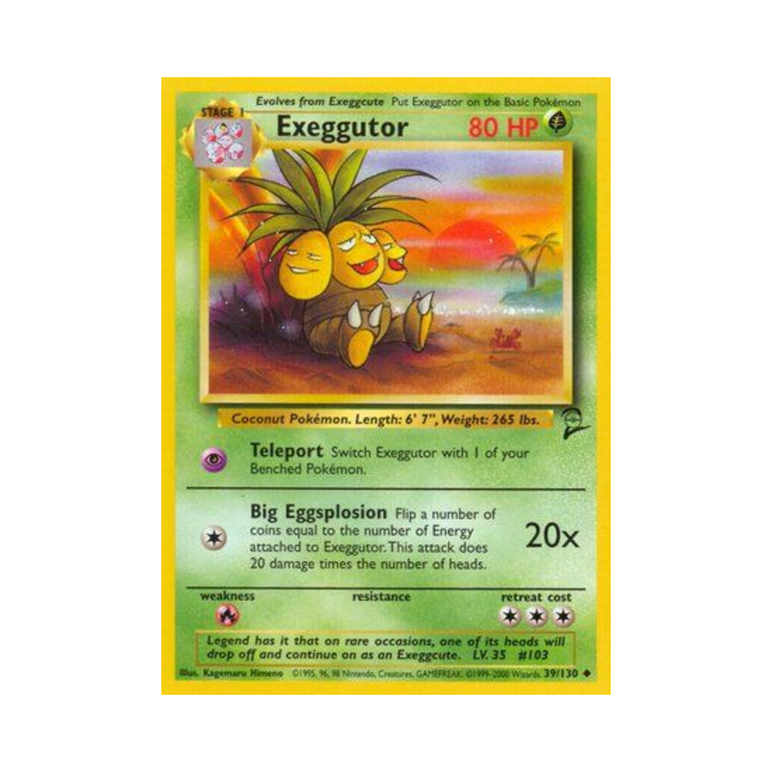 포켓몬 TCG 나시 U 베이스 세트 2 (영문판)(Pokemon TCG Exeggutor U Base Set 2 (English Ver.))