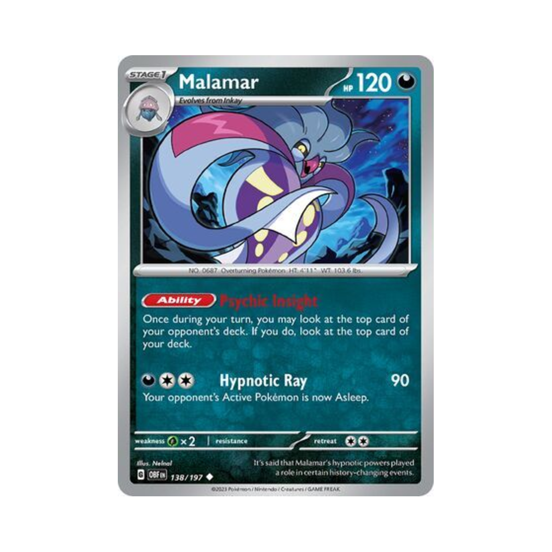 포켓몬 TCG 칼라마네로 U 옵시디언 플레임즈 (영문판)(Pokemon TCG Malamar U Obsidian Flames (English Ver.)) - 1