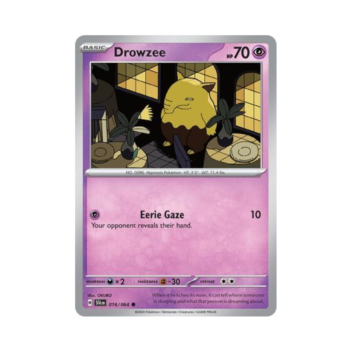 포켓몬 TCG 슬리프 C 슈라우디드 페이블 (영문판)(Pokemon TCG Drowzee C Shrouded Fable (English Ver.)) - 1