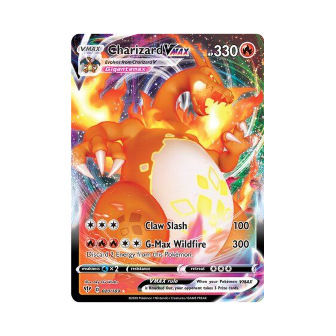 포켓몬 TCG 리자몽 VMAX HRV 다크니스 어블레이즈 (영문판)(Pokemon TCG Charizard VMAX HRV Darkness Ablaze (English Ver.))