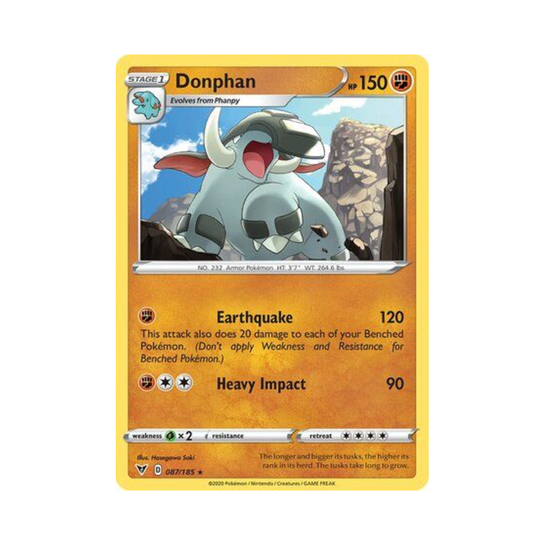 포켓몬 TCG 코리갑 R 비비드 볼티지 (영문판)(Pokemon TCG Donphan R Vivid Voltage (English Ver.))