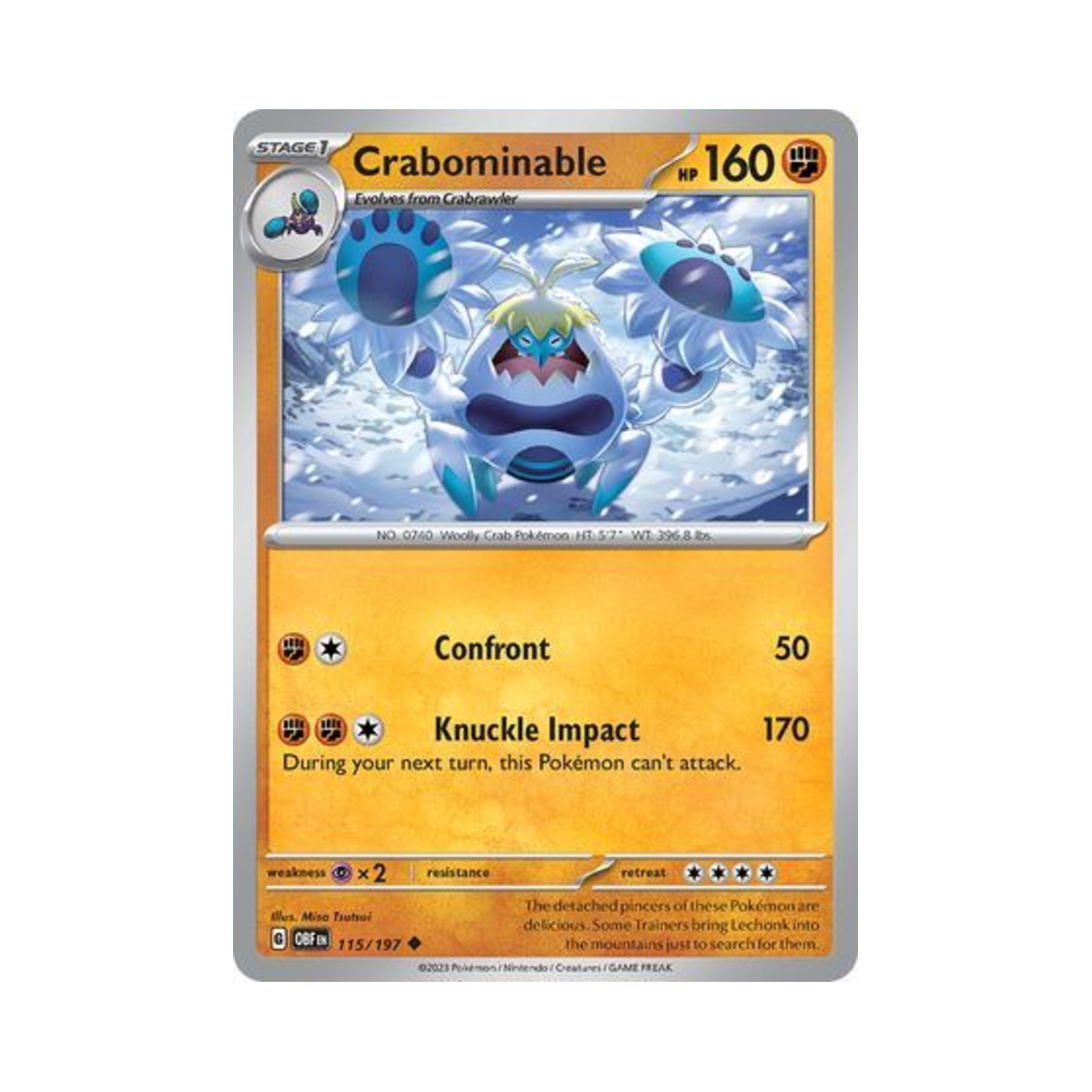 포켓몬 TCG 모단단게 U 옵시디언 플레임즈 (영문판)(Pokemon TCG Crabominable U Obsidian Flames (English Ver.)) - 1