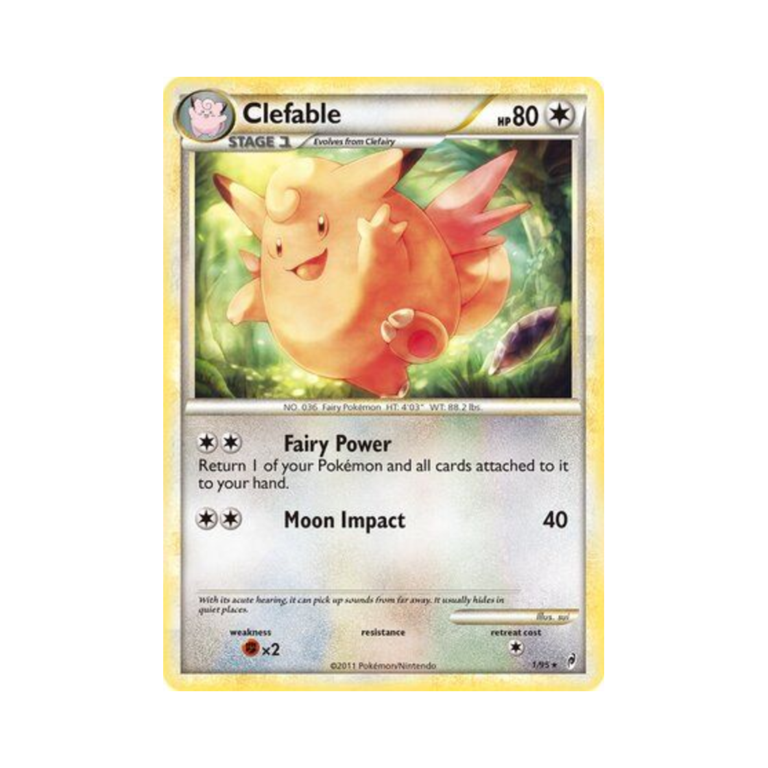 포켓몬 TCG 픽시 RH 콜 오브 레전즈 (영문판)(Pokemon TCG Clefable RH Call of Legends (English Ver.))