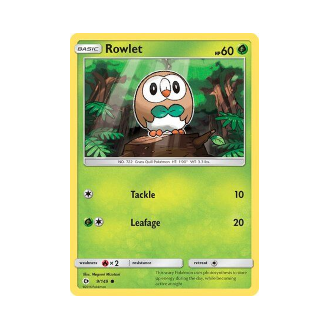 포켓몬 TCG 나몰빼미 C 썬 & 문 (영문판)(Pokemon TCG Rowlet C Sun & Moon (English Ver.))