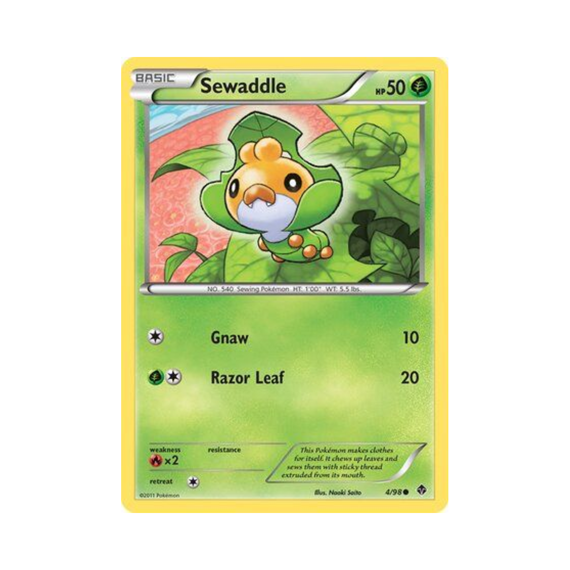 포켓몬 TCG 두르보 C 이머징 파워스 (영문판)(Pokemon TCG Sewaddle C Emerging Powers (English Ver.))