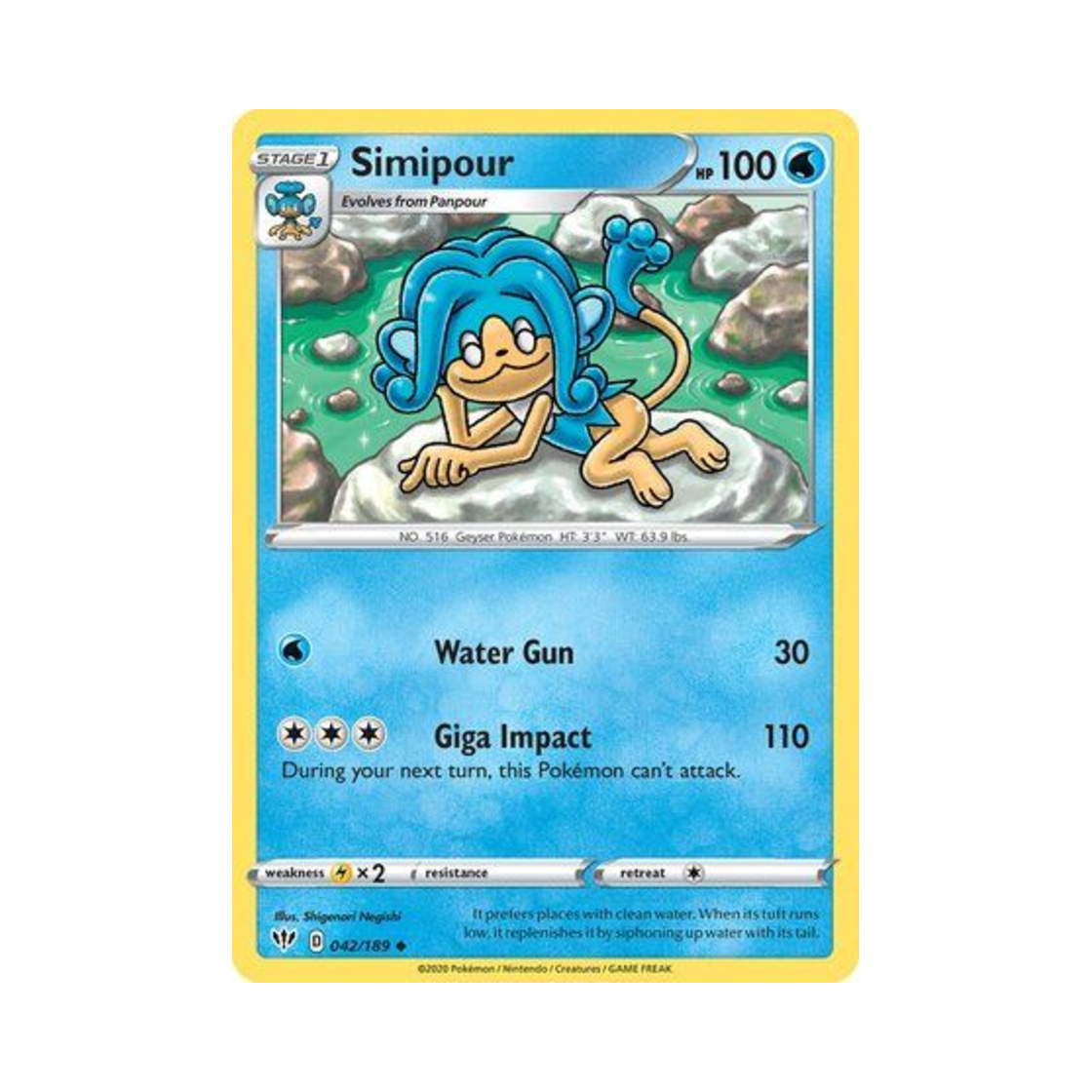 포켓몬 TCG 앗차키 U 다크니스 어블레이즈 (영문판)(Pokemon TCG Simipour U Darkness Ablaze (English Ver.))