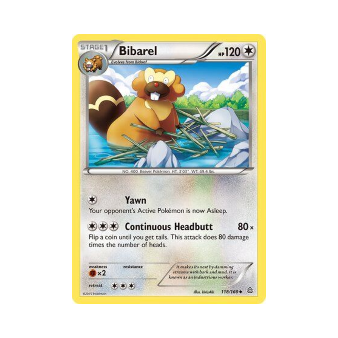 포켓몬 TCG 비버통 U 프라이멀 크래시 (영문판)(Pokemon TCG Bibarel U Primal Clash (English Ver.)) - 1