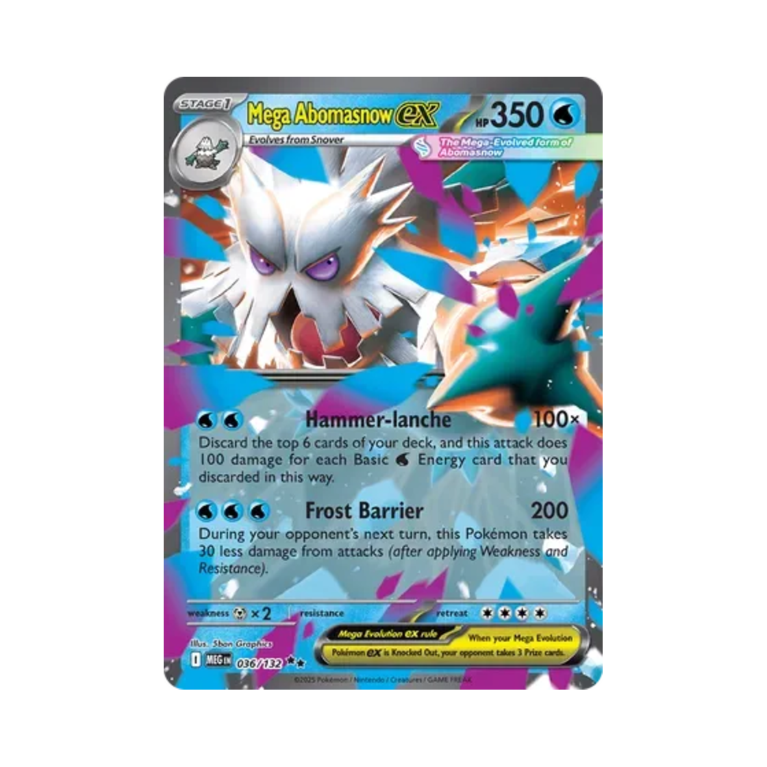 포켓몬 TCG 메가 눈설왕 ex DR 메가 에볼루션 (영문판)(Pokemon TCG Mega Abomasnow ex DR Mega Evolution (English Ver.)) - 1