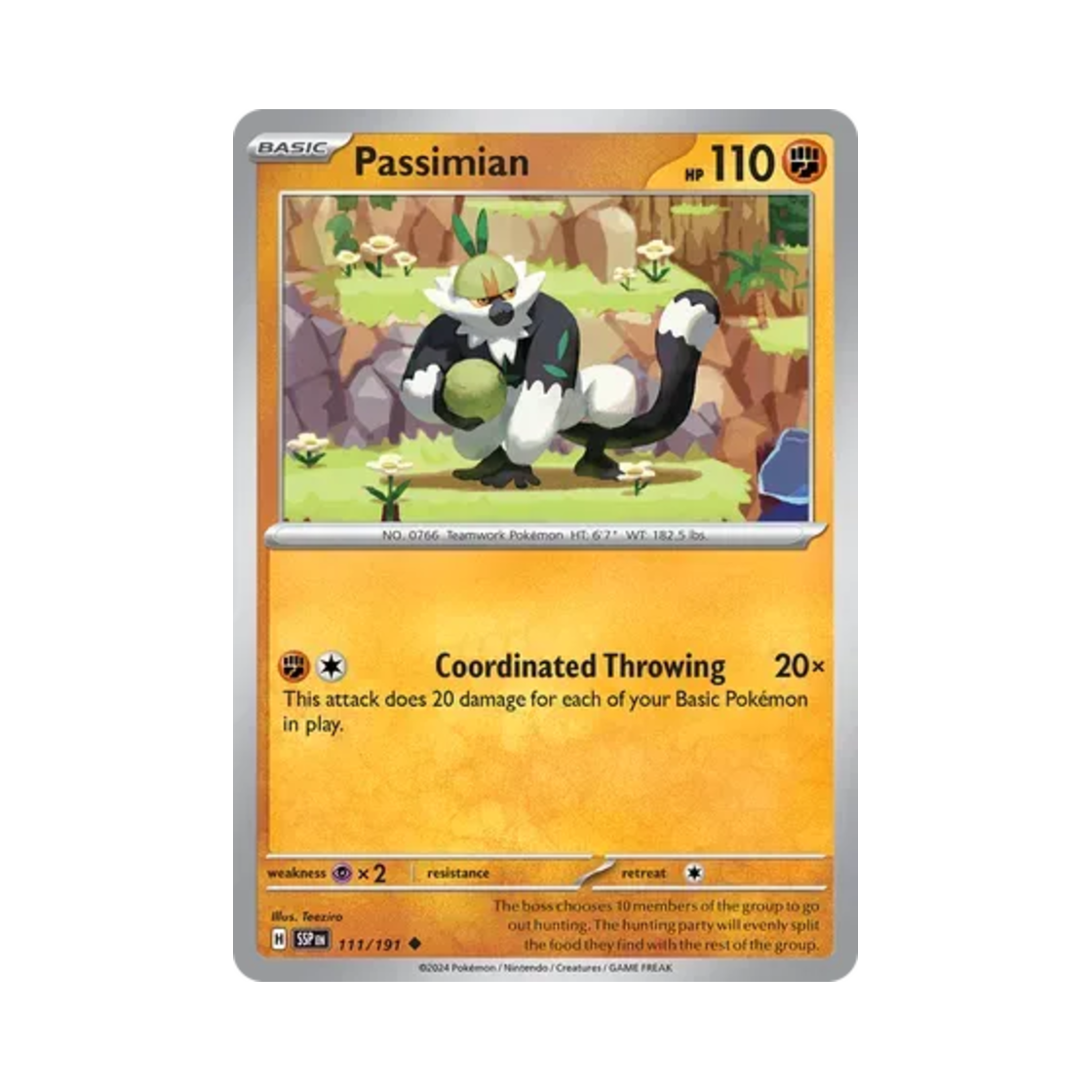 포켓몬 TCG 내던숭이 U 서징 스파크 (영문판)(Pokemon TCG Passimian U Surging Sparks (English Ver.)) - 1