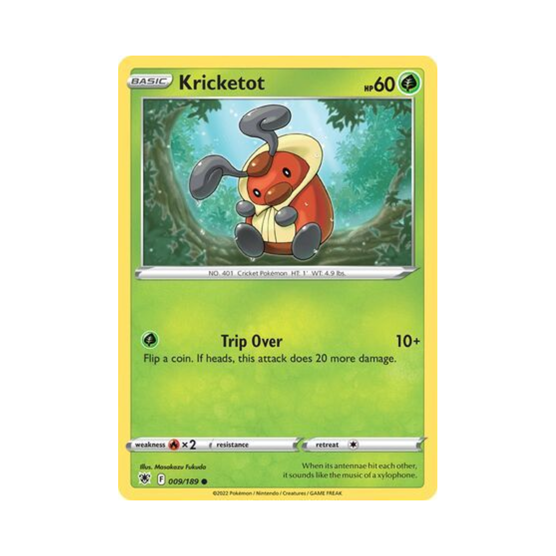 포켓몬 TCG 귀뚤뚜기 C 아스트랄 레디안스 (영문판)(Pokemon TCG Kricketot C Astral Radiance (English Ver.)) - 1