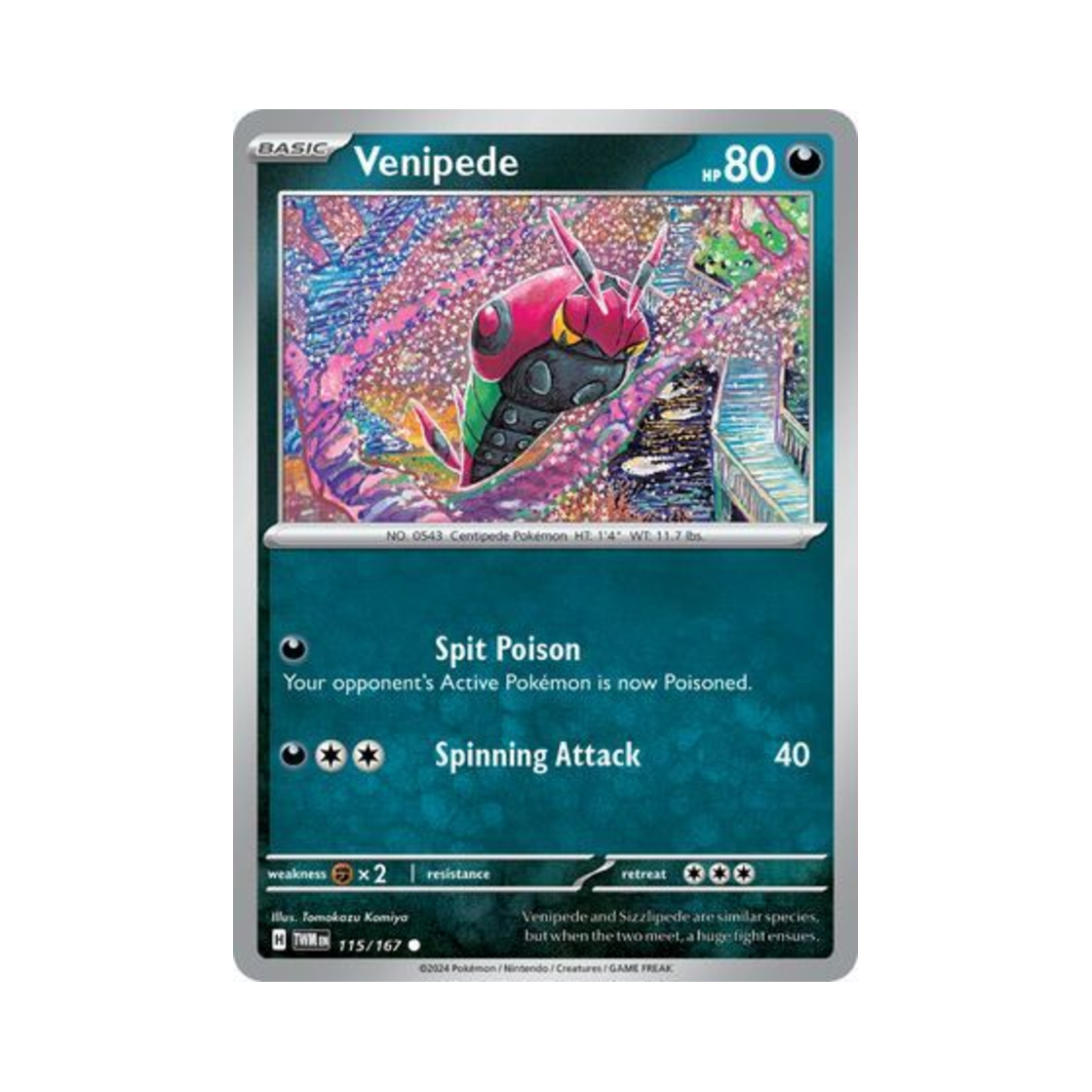 포켓몬 TCG 마디네 C 트와일라잇 마스커레이드 (영문판)(Pokemon TCG Venipede C Twilight Masquerade (English Ver.)) - 1