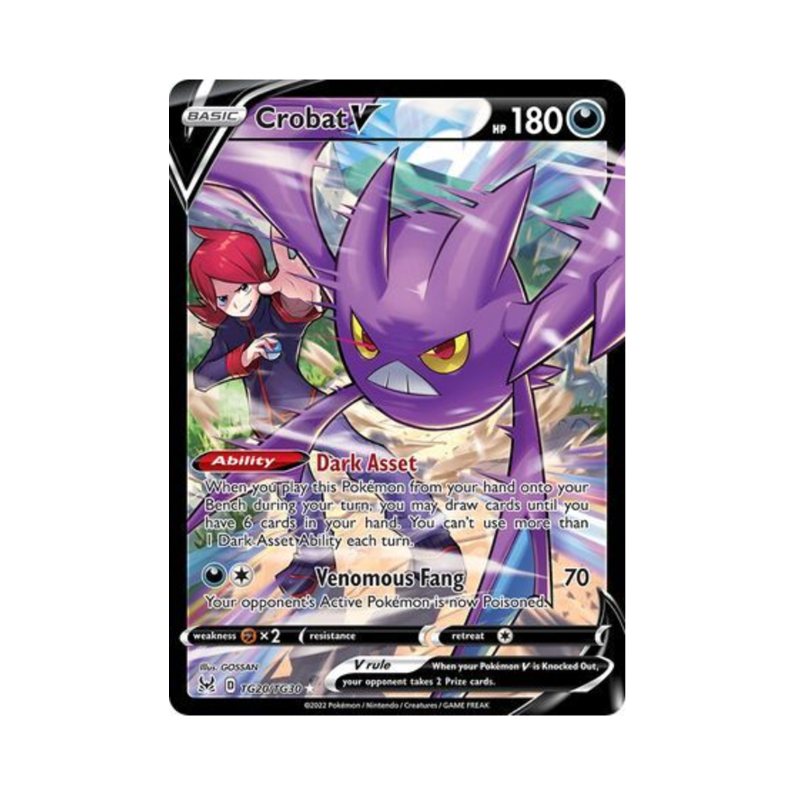 포켓몬 TCG 크로뱃 V HRV 로스트 오리진 (영문판)(Pokemon TCG Crobat V HRV Lost Origin (English Ver.))