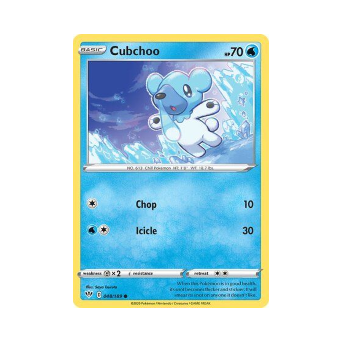 포켓몬 TCG 코고미 C 다크니스 어블레이즈 (영문판)(Pokemon TCG Cubchoo C Darkness Ablaze (English Ver.))