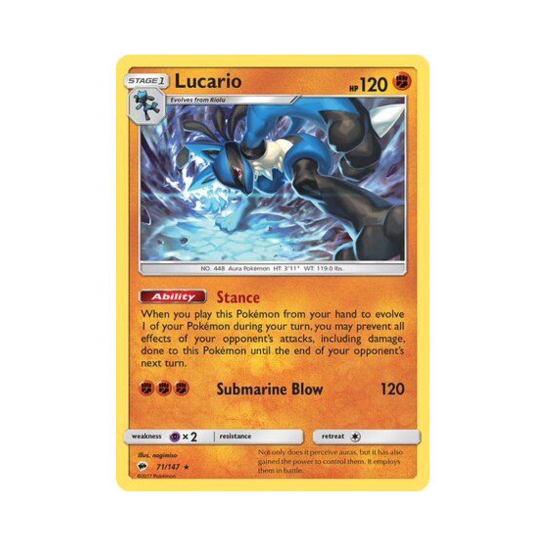 포켓몬 TCG 루카리오 RH 버닝 쉐도우 (영문판)(Pokemon TCG Lucario RH Burning Shadows (English Ver.)) - 1