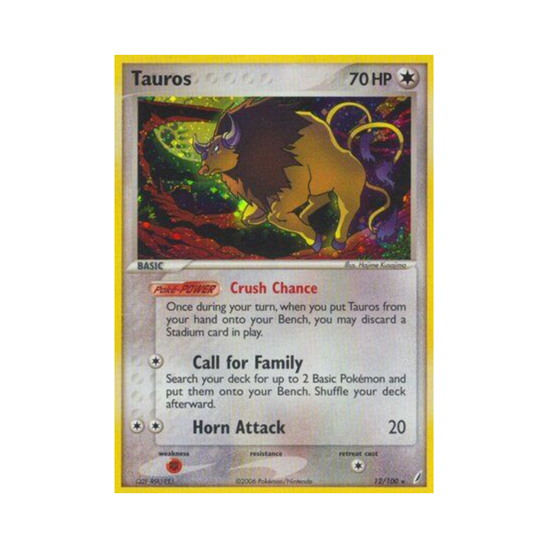 포켓몬 TCG 켄타로스 RH EX 크리스탈 가디언스 (영문판)(Pokemon TCG Tauros RH EX Crystal Guardians (English Ver.)) - 1