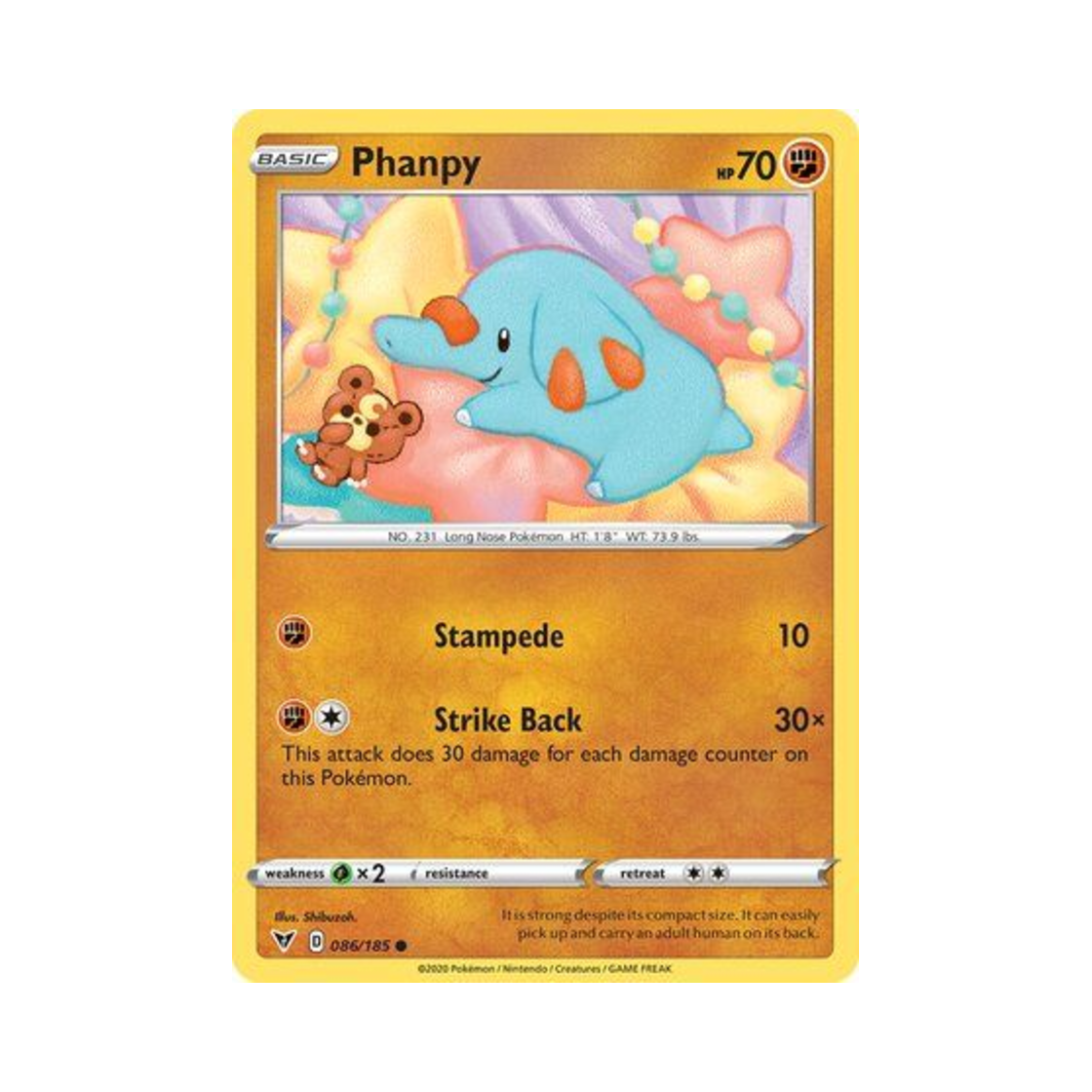 포켓몬 TCG 코코리 C 비비드 볼티지 (영문판)(Pokemon TCG Phanpy C Vivid Voltage (English Ver.))
