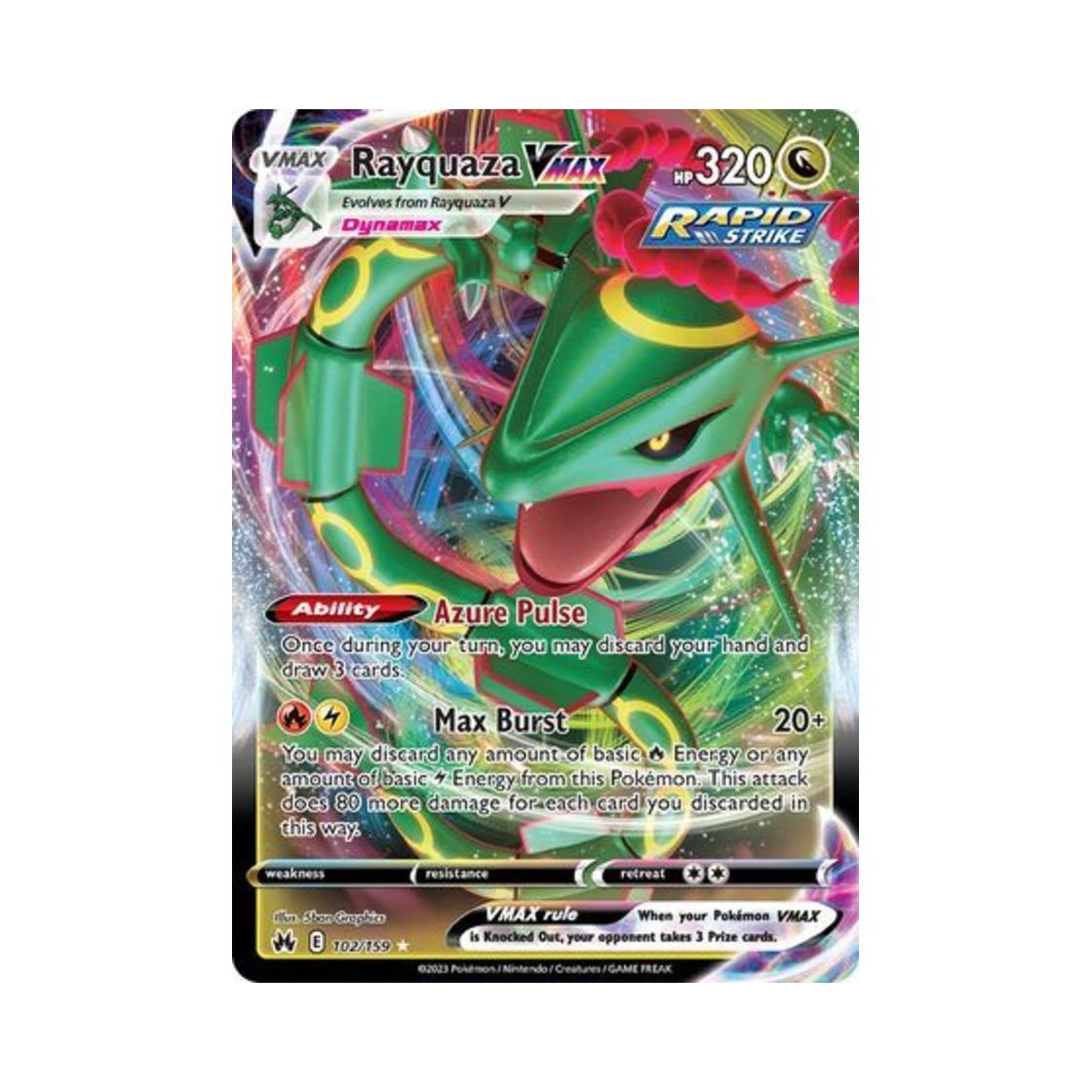 포켓몬 TCG 레쿠쟈 VMAX R 크라운 제니스 (영문판)(Pokemon TCG Rayquaza VMAX R Crown Zenith (English Ver.)) - 1