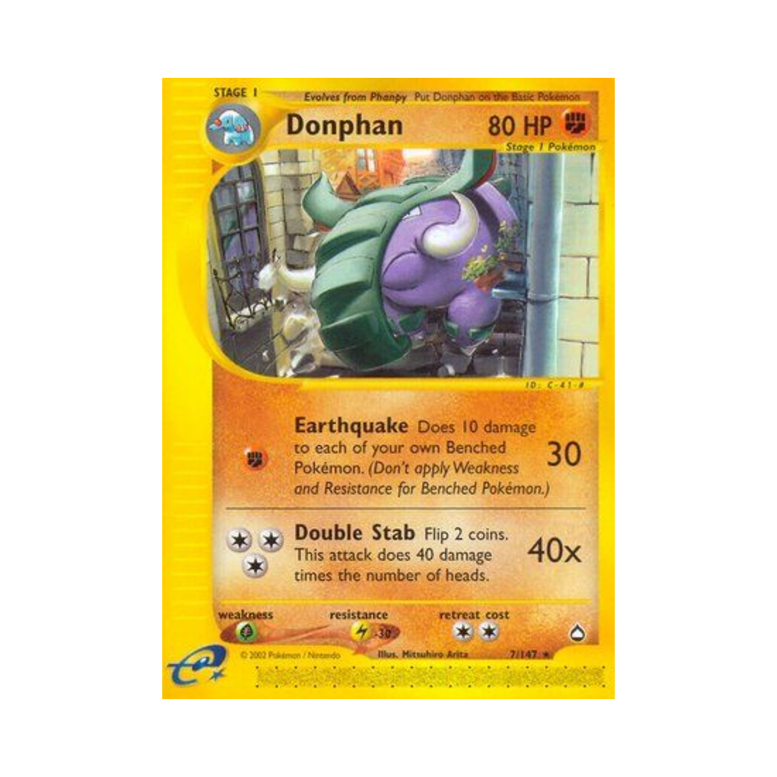 포켓몬 TCG 코리갑 R 아쿠아폴리스 (영문판)(Pokemon TCG Donphan R Aquapolis (English Ver.))