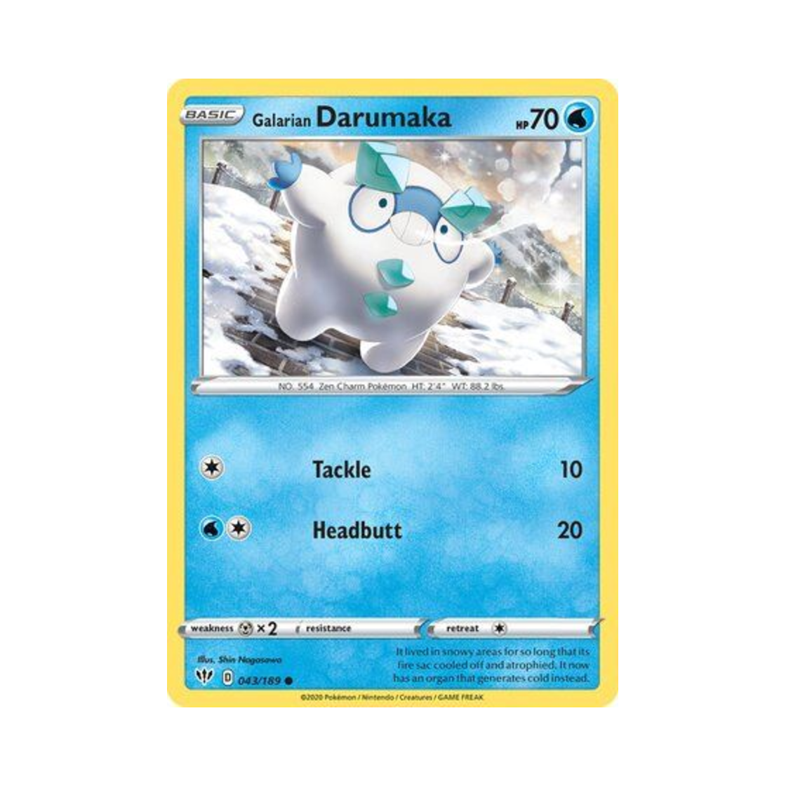 포켓몬 TCG 가라르 달막화 C 다크니스 어블레이즈 (영문판)(Pokemon TCG Galarian Darumaka C Darkness Ablaze (English Ver.)) - 1