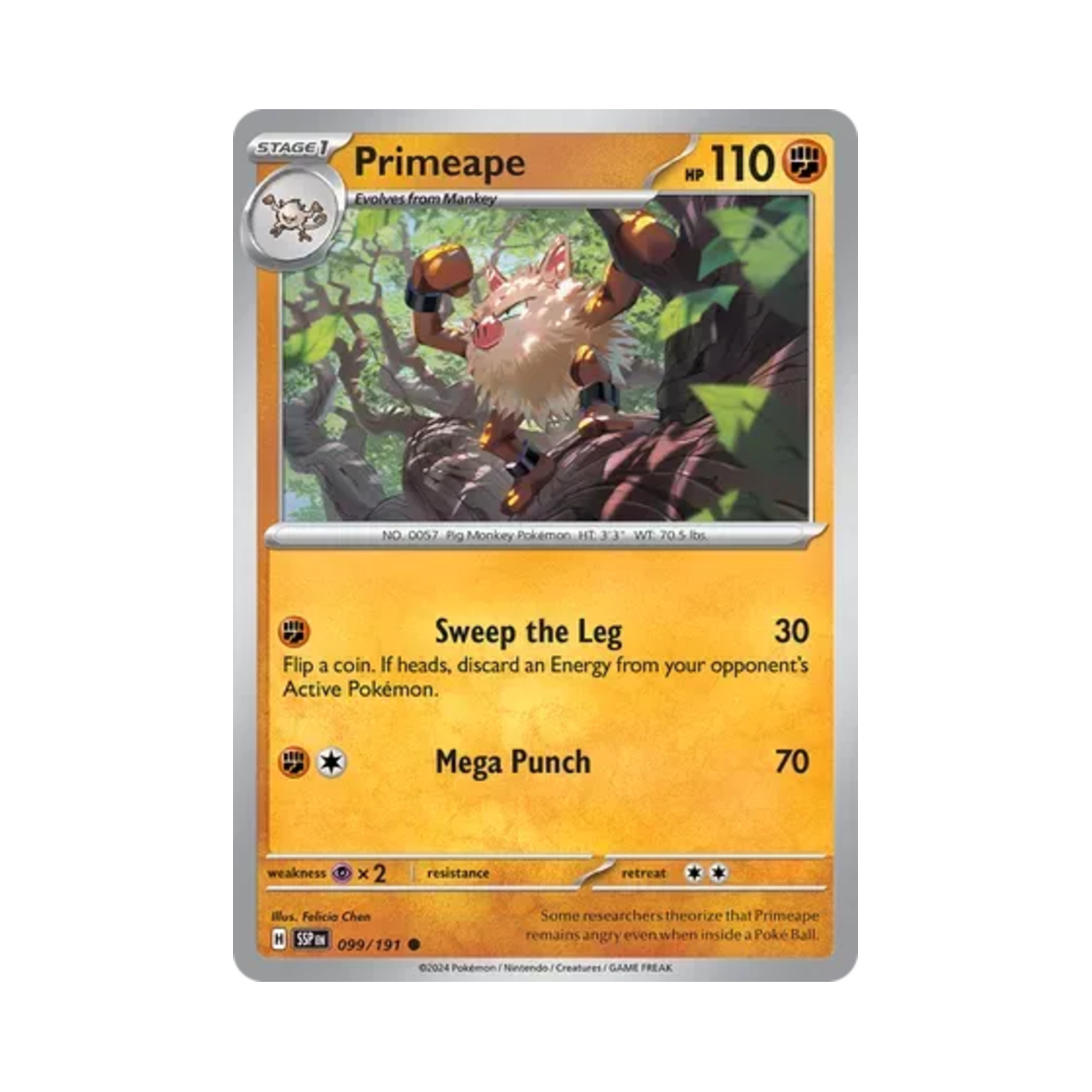 포켓몬 TCG 성원숭 C 서징 스파크 (영문판)(Pokemon TCG Primeape C Surging Sparks (English Ver.)) - 1