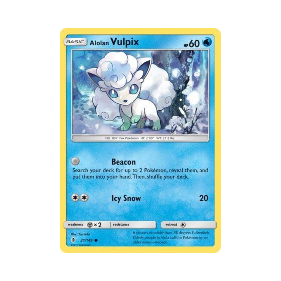 포켓몬 TCG 알로라 식스테일 C 가디언스 라이징 (영문판)(Pokemon TCG Alolan Vulpix C Guardians Rising (English Ver.))