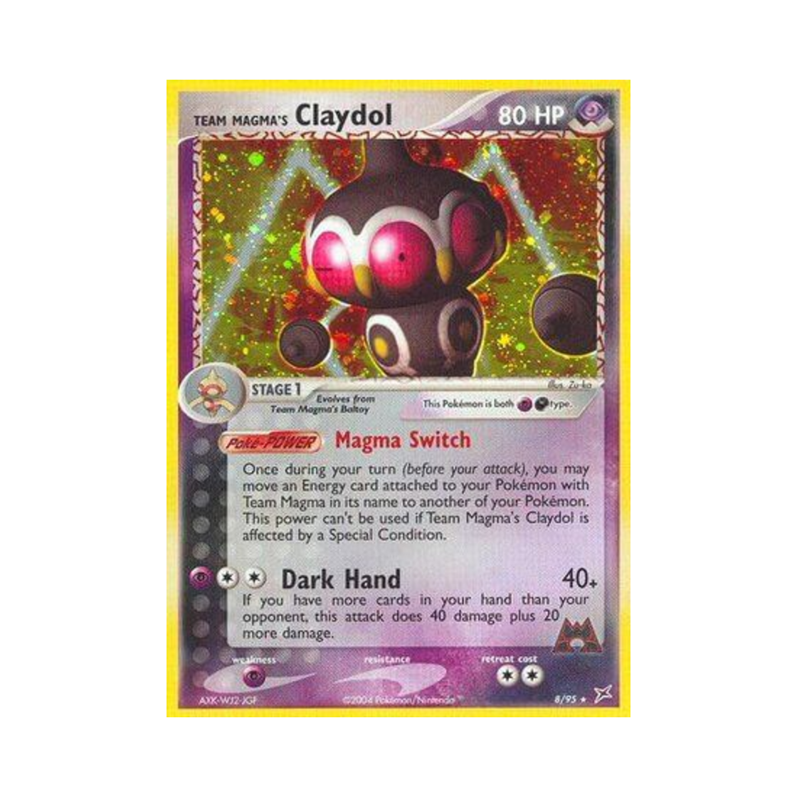 포켓몬 TCG 마그마단의 점토도리 RH EX 마그마단 vs 아쿠아단 (영문판)(Pokemon TCG Team Magma's Claydol RH EX Team Magma vs Team Aqua (English Ver.)) - 1
