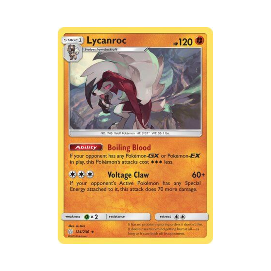 포켓몬 TCG 루가루암 RH 코스믹 이클립스 (영문판)(Pokemon TCG Lycanroc RH Cosmic Eclipse (English Ver.)) - 1