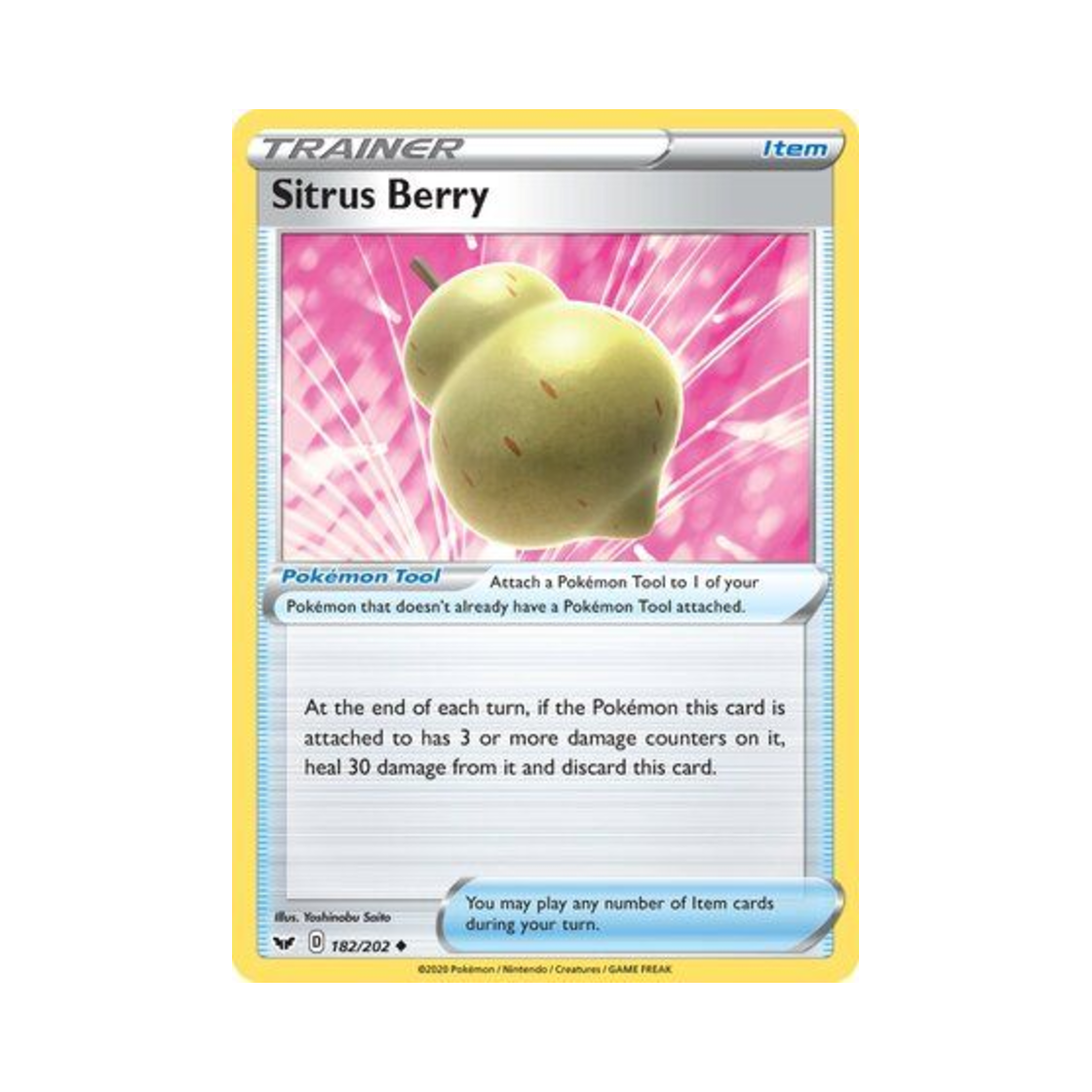 포켓몬 TCG 자뭉열매 U 소드 & 실드 (영문판)(Pokemon TCG Sitrus Berry U Sword & Shield (English Ver.)) - 1