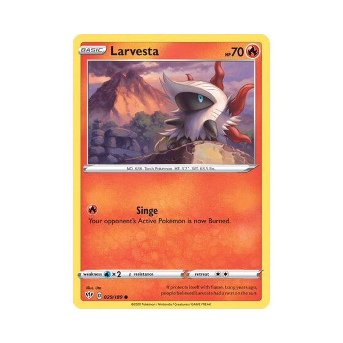 포켓몬 TCG 활화르바 C 다크니스 어블레이즈 (영문판)(Pokemon TCG Larvesta C Darkness Ablaze (English Ver.)) - 1