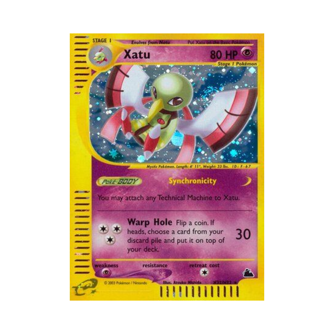 포켓몬 TCG 네이티오 RH 스카이리지 (영문판)(Pokemon TCG Xatu RH Skyridge (English Ver.))